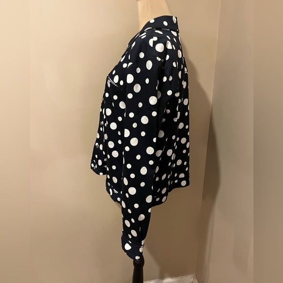 C&B Polka Dot Women's Jacket - Dark Navy and White, size L - Picture 3 of 9